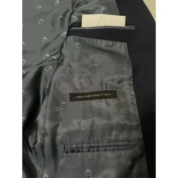 JOHN VARVATOS Bedford Wool Blend Blazer‎ 40R Navy Sport Coat 2 Button